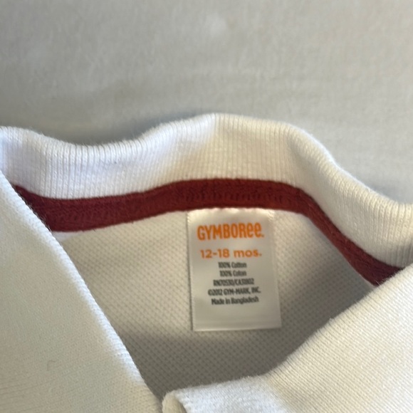 Gymboree White and Green Polo Shirt with Sporty Stripes - Picture 2 of 3